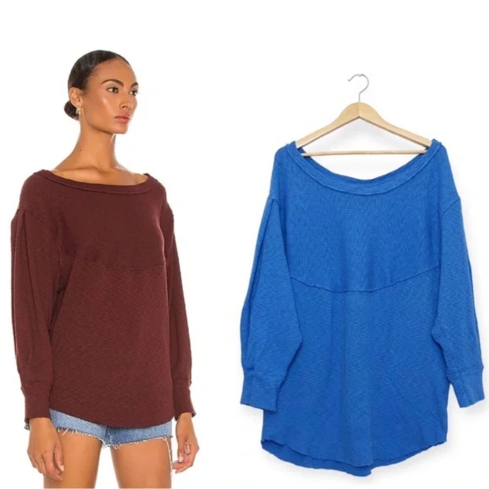 We The Free OG Thermal Blue Top, It features a slouchy, oversize Fit